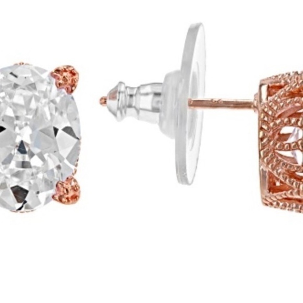 🌸JTV7 - Vanna K - VKB967C - Diamond Simulant Rose Gold Earrings🤍💛🌹